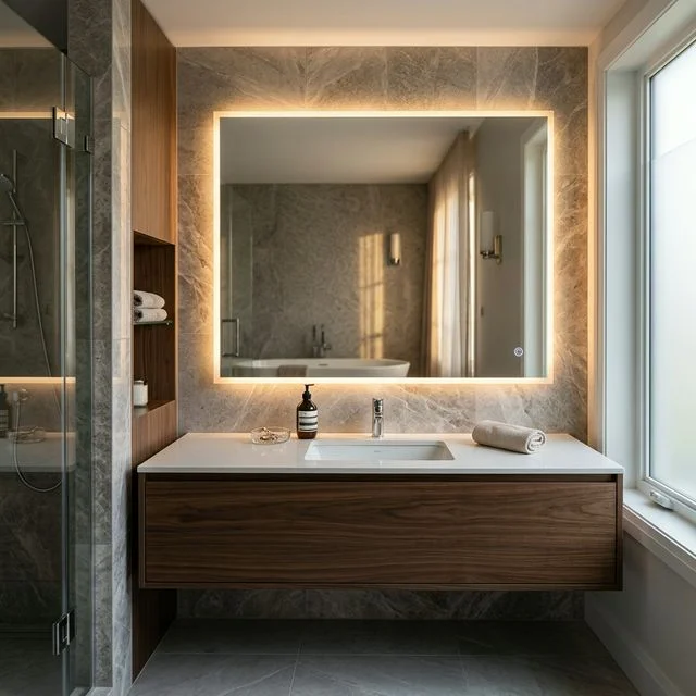 Designer LED mirror — Krishna Glass House Janakpuri