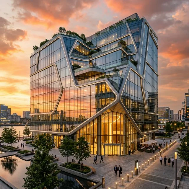 Custom glass facade — Krishna Glass House Delhi